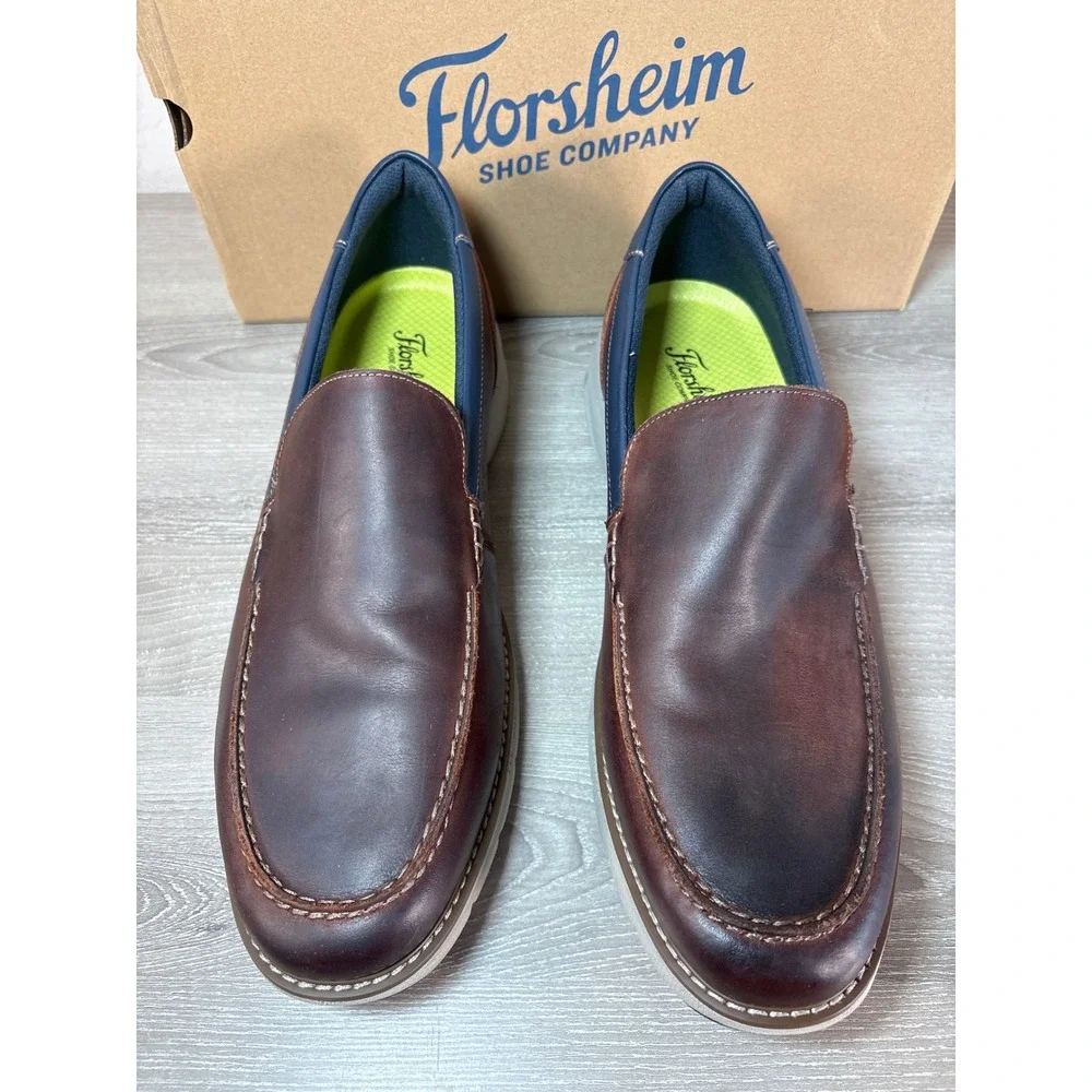 Florsheim Frenzi Venetian Brown Leather Men's Shoes Size‎ 11.5 EU 44.5- NIB